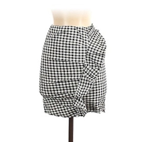 Tigermist- Black and White Gingham High Waisted Pencil Shape Skirt Size Small - Picture 1 of 6